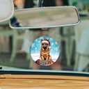 2 x Cute Christmas Santa Hat German Shepherd Dog Ceramic Ornament - Dog Christmas Ornaments - German Shepherd Gifts for Women