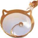 Instinct Basket, Stimulicat Cat Bed, Stimulicat Cat Bed Rope Cotton with Cushion, Eliminates Bed Rejection Round Pet Basket, Boho Catbed for Cats Handwoven Scratchable Breathable Weave (Large)