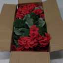 Hananona 12 Bundles Artificial Geranium Flowers for Outdoors Silk Geranium Flowers Outdoor UV Resistant Garden Plants Faux Flower for Home Kitchen Table Centerpieces Decor (12, Red)