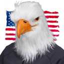 MOKRY PARTY White Eagle Head Mask Animal Bird Mask Eagle Claw Hairy Latex Mask Halloween Carnival Costume Mask