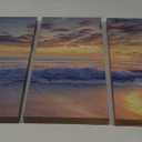 Renditions Gallery-Canvas Prints Wall Art-Dawn Rays-Gallery Wrapped-Landscape-Modern-Home Décor-Ready to Hang-3 Pieces-Each Canvas 12x24 inch 3-Pc