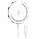 WRVVR for Apple Mag-Safe Charger 1Pack, Magnetic Wireless Charger for iPhone 17/17 Pro/17 Pro Max/Air/16 15 14 13 12 Pro Max Plus mini, Charging Pad for Airpods Pro 3 Strong Magnet, Silver