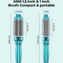 Terviiix Thermal Brush, MINI 1 Inch Hot Brush, Ionic Heated Round Brush, Tourmaline Ceramic Ionic Curling Iron for Short Hair, Adjustable Temperature, Dual Voltage