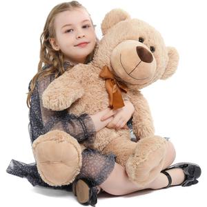 Tezituor Brown Teddy Bear Stuffed Animal, 26 inch Large Stuffed Teddy Bear Plush for Girl Boys Girlfriend, Soft Teddy Bear Toy Gift for Baby Shower, Birthday