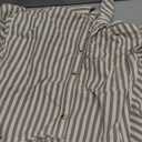 CHYRII Womens Summer Tops Dressy Casual Blouse Top Ruffled Short Sleeve Button Down Striped Shirt Tan M