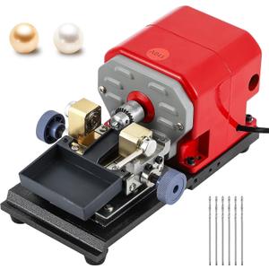 BAOSHISHAN 680W Pearl Drilling Machine Coral Driller Amber Holding Machine Bead Polishing Machine Full Set Speed Adjustable (with 6pcs tungsten steel needles)