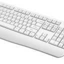 Wireless Keyboard and Mouse Combo, Full-Sized 2.4GHz Wireless Keyboard with Comfortable Palm Rest and Optical Mouse for Windows, Mac OS PC/Desktops/Computer/Laptops (White)