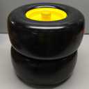 13x6.50-6 Lawn Mower Tires Flat Free Tire and Wheel with Rim, Solid Smooth Rubber for Zero-Turn Mowers, 5.5"-7.72"Centered Hub and 3/4" extra 5/8" 1/2" Bushings(Yellow)