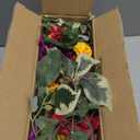 DILATATA Flower Arrangement with Wooden Vase 101" Artificial Flowers in Pot - Fake Flowers in White Rectangular Wooden Vase Potted Faux Flower Centerpieces for Table Decor Living Room - Purple