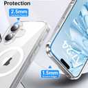 4 x Meifigno Designed for iPhone 16 Plus Case, Compatible with MagSafe, Military-Grade Protection, Hard PC Back with Soft Edge, Shockproof Magnetic Case Designed for iPhone 16 Plus, Clear