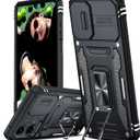 LeYi for Moto G-5G-2024 Case: Moto G 2024 Case with Slide Camera Cover, Moto G 2024 Phone Case [Military-Grade] Shockproof, Magnetic Kickstand para Phone Case Moto G 5G 2024 Active Outdoor, Black