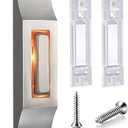 Enhon 1 Pack Metal Doorbell Push Button, Heavy Duty Metal Door Bell Button with Warm LED Light, Garage Doorbell Compatible with Wire Chimes, Transformer, Property in Copyright(Stylish Style)