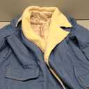 yoeasy Womens Warm Winter Sherpa Fleece Lined Long Denim Coat Windproof Thick Denim Trench Coat with Belt L