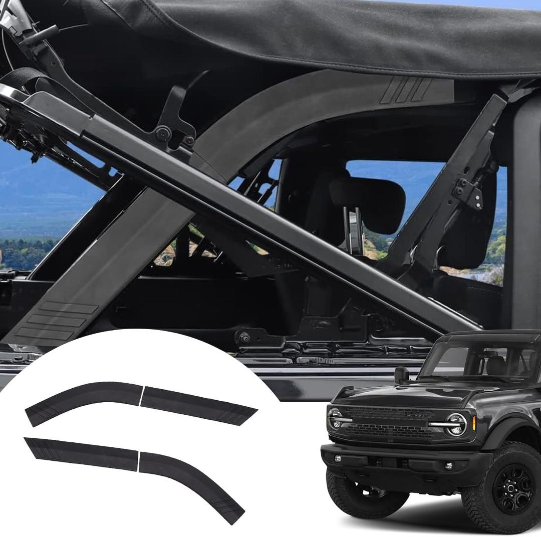 4PCS D Pillar Roll Bar Protective Covers, Full Covers Roll Bar Padding Protector Guard Prevent Scratching Paint D Pillar Roll Cage Trim Cover for Ford Bronco Offroad 4Door 2021-2025