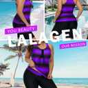 LALAGEN Womens 2026 Plus Size Tankini Swimsuits Rash Guard Capris Athletic Two Piece Swimwear Bathing Suits for Women S-5X (Black)