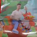 Adult Inflatable Chicken Costumes, LED Light Up Ride-on Rooster, Fancy Dress Funny Jumpsuit Cosplay Halloween Costume for Men Women Birthday Christmas (Chicken, Adult)