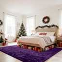 Shag Area Rugs for Bedroom Living Room,6X9 Ultra Soft Purple Fluffy Area Rugs for Dorm, Indoor Carpet Nursery Rugs for Kids Girl Room Home Decor, Purple