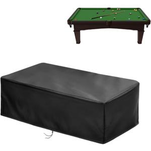2025 Upgraded FabricSaking 6/7/8/9 Ft Pool Table Cover Waterproof, Heavy Duty Billiard Table Cover Indoor & Outdoor, 89" L x 46" W x 32" H, (7 Feet, Black)