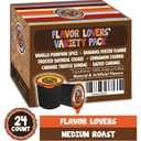 Crazy Cups Flavored Coffee Pods Variety Pack - Coffee Flavors for the Keurig K Cups Machine, Recyclable Single Serve Cups, 24 Count (Pack of 1) (EXP 06/25/28)