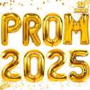 Prom 2025 Balloons Gold 32 Inch Giant - Prom 2025 Decorations Decor for Graduation Party Foil Mylar Balloons Banner Sign