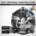 SPARK ATV & Dirt Bike Helmet for Adults - DOT Certified Motocross Helmet withQuick Release, Lightweight Off-Road Design for Motocross & Trail Riding (Matte Black Spell, Medium)
