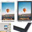 JCJMY 14x16 Picture Frame Black for Poster Photo Picture, Horizontal and Vertical Formats for Wall Hanging, 14 x 16 Wall Gallery Poster Photo Frame for 14 by 16 Photos Posters, Black