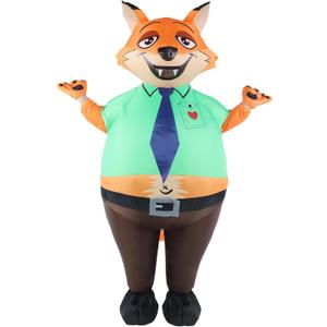 Halloween Fox Inflatable Costume for Adult Funny Animal Costumes Blow Up for Women Men Cosplay Suit Holiday Party