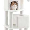 SONGMICS HOME Cat Tree for Indoor Cats, Multi-Level Cat Tower with Sisal Scratching Posts, Hammock and Condo, White
