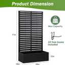 Metal Raised Garden Bed with Trellis,Planter Box for Climbing Plants, Vegetables & Vines, Features Drainage Holes and Privacy Screen.raised garden beds outdoor planters for porch (Black, 71"x35"x16")