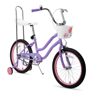 JOYSTAR 20 Inch Kids Bike with Training Wheels & Banana Seat, for Girls Ages 7 and Up, Kids' Lowrider Bicycle with Front Handbrake and Coaster Brakes, High Rise Handlebar - Multi Color