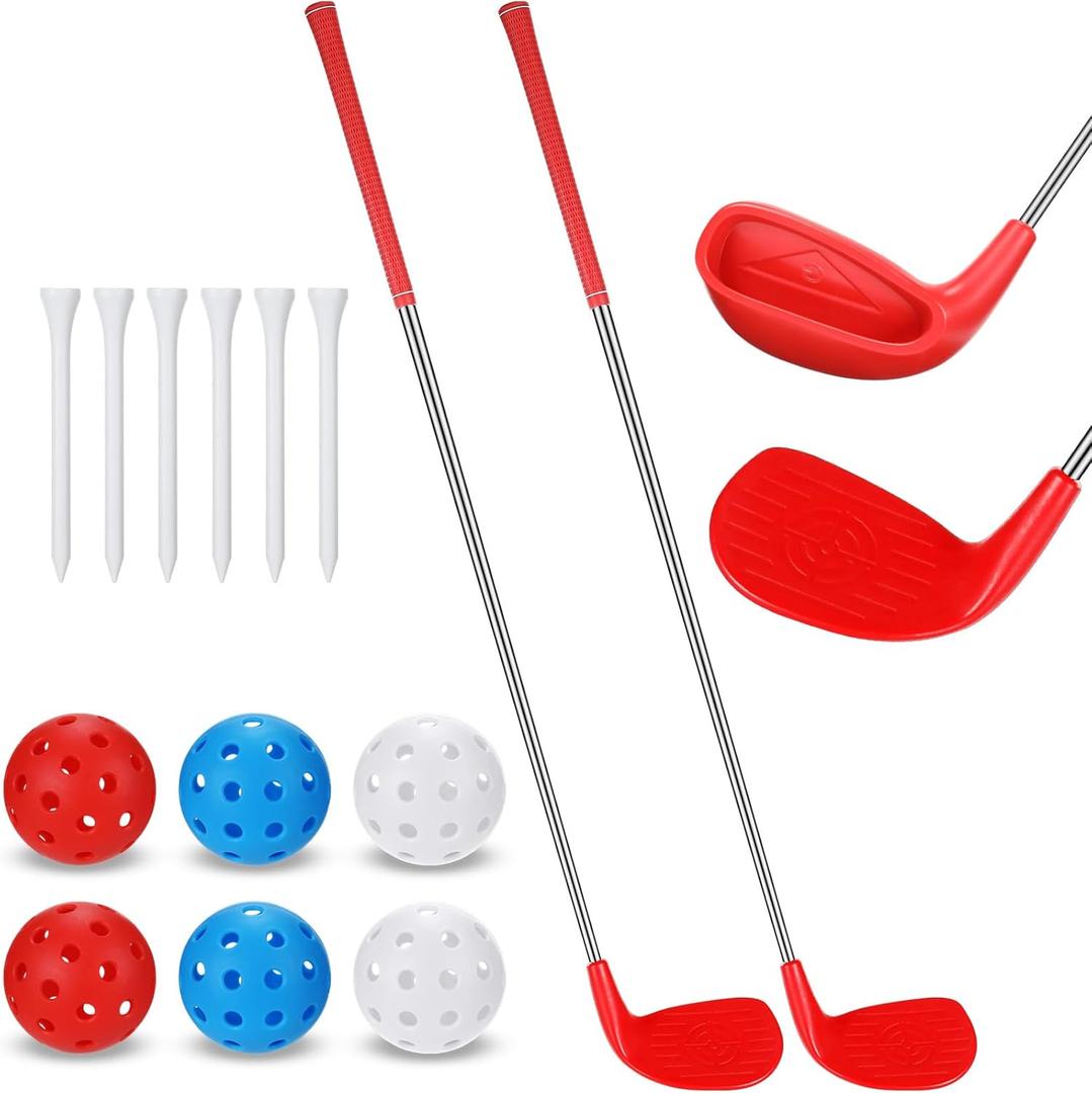 Realspring 36" Backyard Golf Club Set with Oversize Heads Golf Club for Home Backyard Bucket Game Chipping Clubs Outdoor Indoor Training Practice Gift for Adults(Red (L),36 Inch,2 Pack)