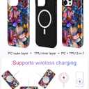 Jusy Magnetic Stained Glass Floral Case for iPhone 17, Purple