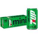 7UP Zero Sugar Lemon Lime Soda, 7.5 fl oz Mini Cans, 10 pack BBD: 11-01-26