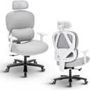 Ergonomic Office Chair 500 Lbs with Footrest,High Back Computer Mesh Desk Chair with Adjustable Lumbar Support,Headrest,Backrest and 3D Armrest for Home Office,Comfortable Grey