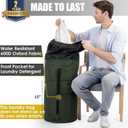 Backpack Laundry Bag, 115L Heavy Duty Extra Large College Laundry Backpack, Dirty Clothes Bag with Shoulder Straps, Laundry Hamper Bag with Drawstring Closure for College Dorm, Apartment Army Green