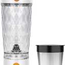 Electric Protein Shaker Bottle, USB Rechargeable Mixing Cup, Water Drink Mixer Portable Bottles for Gym Sport, BPA-Free Tritan, 22oz (White)