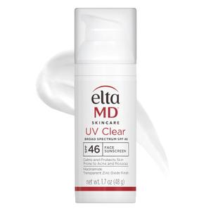 EltaMD UV Clear Face Sunscreen SPF 46, Oil Free Sunscreen with Zinc Oxide, Dermatologist Recommended Sunscreen (1.7 Ounce (Pack of 1), Untinted)
