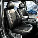 for Ford F150 Seat Covers 2009-2024 2025 2026 | F250 F350 F450 2017-2025 2026 Seat Covers Super Duty, Leather Waterproof, Custom Fit for Ford(Full Set,Black)