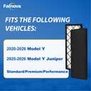 Compatible with Tesla Model Y 2020-2025 Juniper Intake Cabin Air Filter Activated Carbon 5-Layer Replacement HEPA Filter Kit - Includes Tools & Installation Guide (Set of 4 Packs)