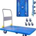1320lbs Push Cart Dolly with Swivel Wheels Foldable Flatbed Cart Heavy Duty Platform Hand Truck for Loading and Storage