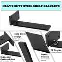 Shelf Brackets Heavy Duty, 5mm Thick Rustic Shelf Brackets for Custom Wood Shelves, 12 Inch Solid Steel Black Shelf Brackets with Hardware Needed (6Pcs)