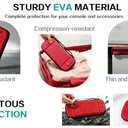Hard Shell Carrying Case for Switch 2 Shockproof Travel Storage Bag with 10 Game Card Slots, Wrist Strap & Mesh Pocket, Portable Protective Case for Switch 2 Console (Red)