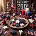 Amyhill 18 Pcs 4th of July Decorations Wooden Star, Americana Memorial Day Table Centerpiece Red White Blue Independence Patriotic Bowl Fillers Labor Day Decor for Home Tiered Tray Rustic Farmhouse
