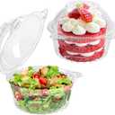 NPLUX 100 Pack Individual Cupcake Containers Plastic Cupcake Holders Deep Dome Muffin Containers