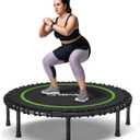 BCAN 40" Adult Fitness Trampoline with Durable Bungees, Stable & Quiet Exercise Rebounder, Great Mini Trampoline for Indoor/ Garden Workout - Black