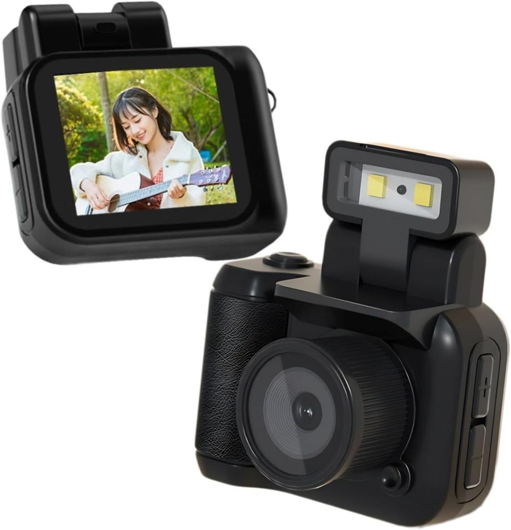Yoidesu Mini DV Camera, 1080P 2MP Small DVR Camera Camcorder for Webcam Travel Hiking Sports Cycling, Compact Photography Video Cam Ultra Mini Kids Thumb Camera with Flashlight