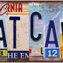 Cat Cave Metal Tin Sign Wall Decor Vintage Cat Cave License Plate Room Accessories Funny Cats Signs Bathroom Decor Street Sign Gifts for Home House 12x6 Inch (b04)