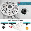 6-Setting Shower Head with Handheld, JDO High Pressure Hand held Shower Head, 4.7 Inch Chrome Detachable Showerhead Set with 59 Inch Stainless Steel Hose and Adjustable Showerhead Holder