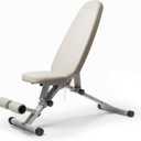 Fitness Bench, Adjustable, Collapsible, Comfortable, and Luxurious Home Gym Bench for Strength Training (Sandstone)