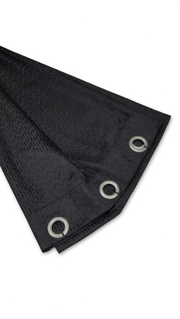 1 Black Curtain 6 Rings, 64x40 in